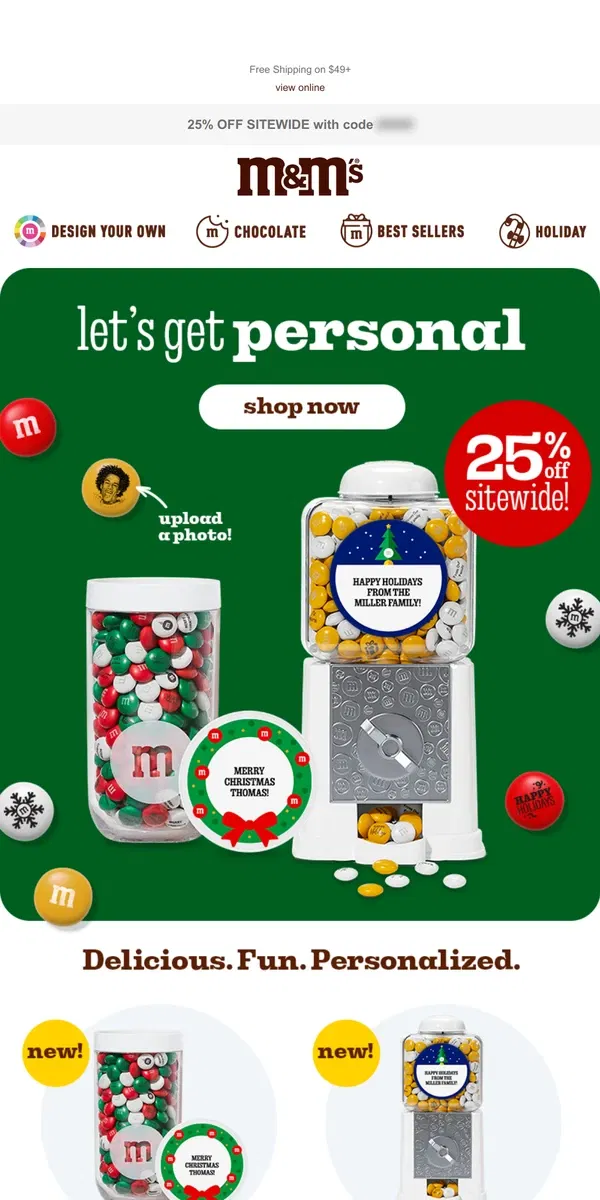 Email from M&M's. Create Custom Gifts & Save 25%