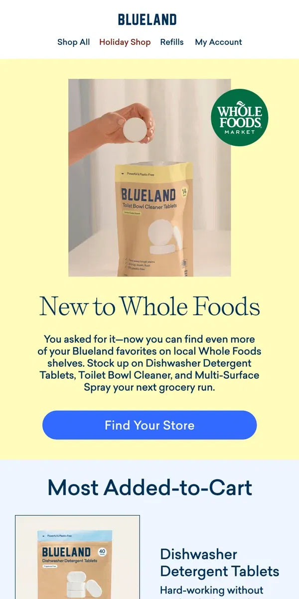 Email from Blueland. Attention Whole Foods shoppers 🛒