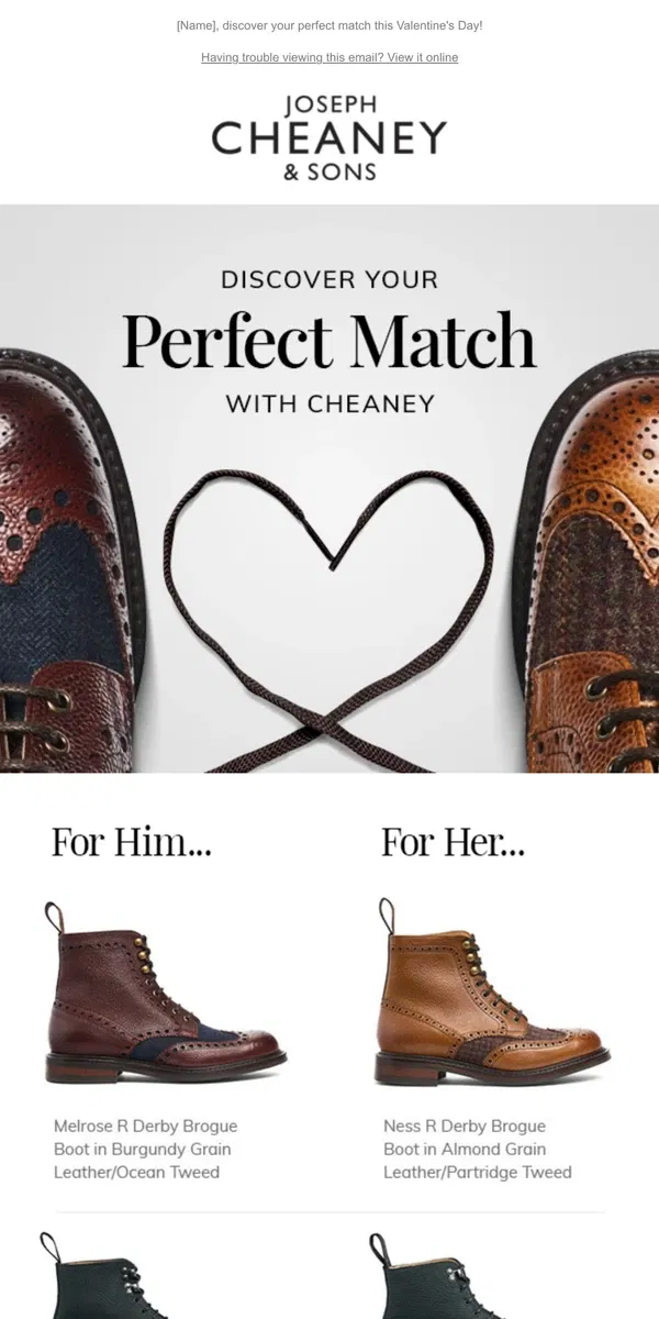 Email from Joseph Cheaney. Sole Mates at Cheaney