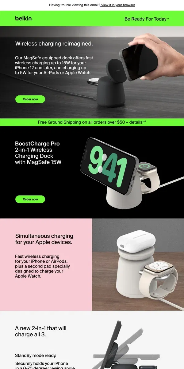 Email from Belkin. A new stylish way to charge and display (your decor will love it)