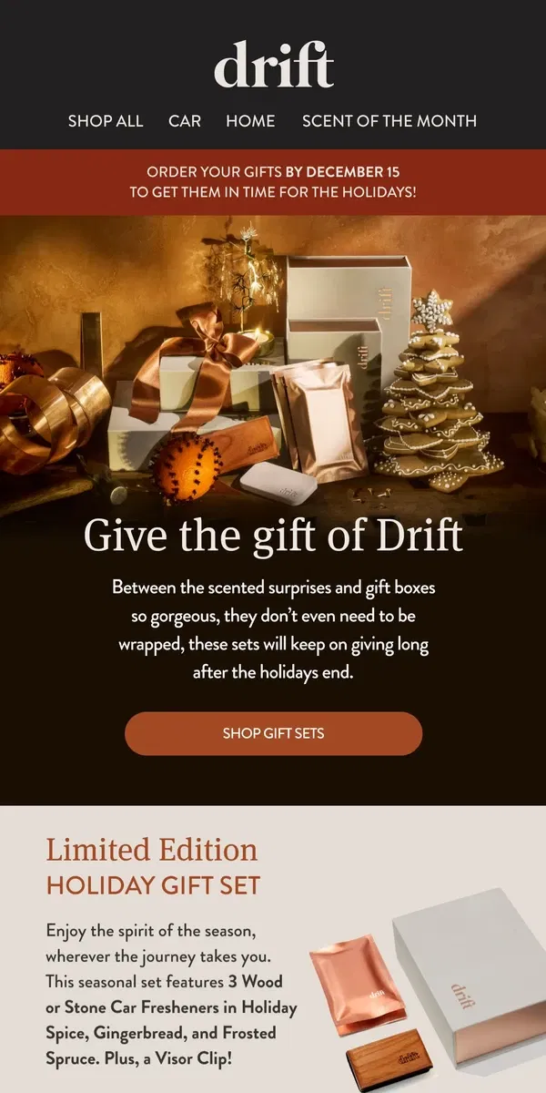 Email from drift.. Shopping for Holiday Gifts?