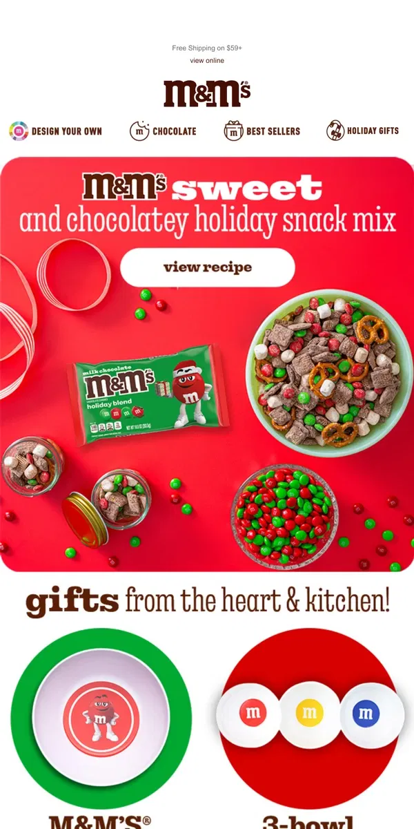 Email from M&M's. A Delicious Recipe to Spread Cheer!