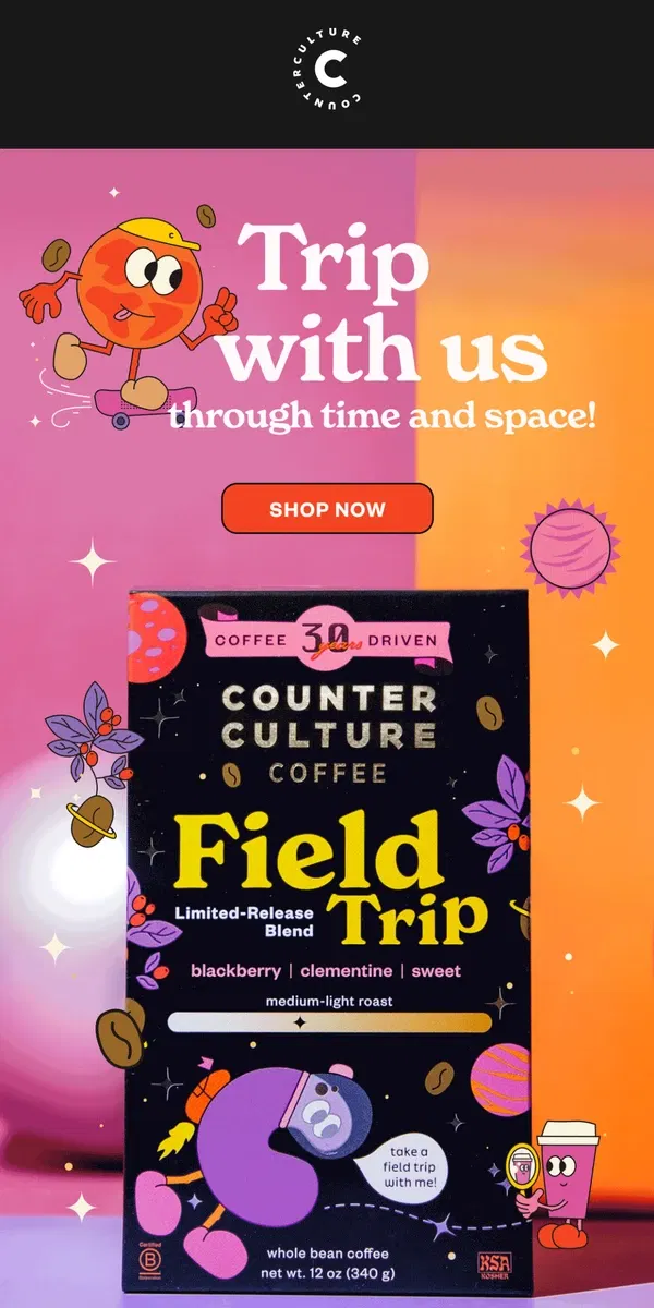 Email from Counter Culture Coffee. Field Trip is Back!