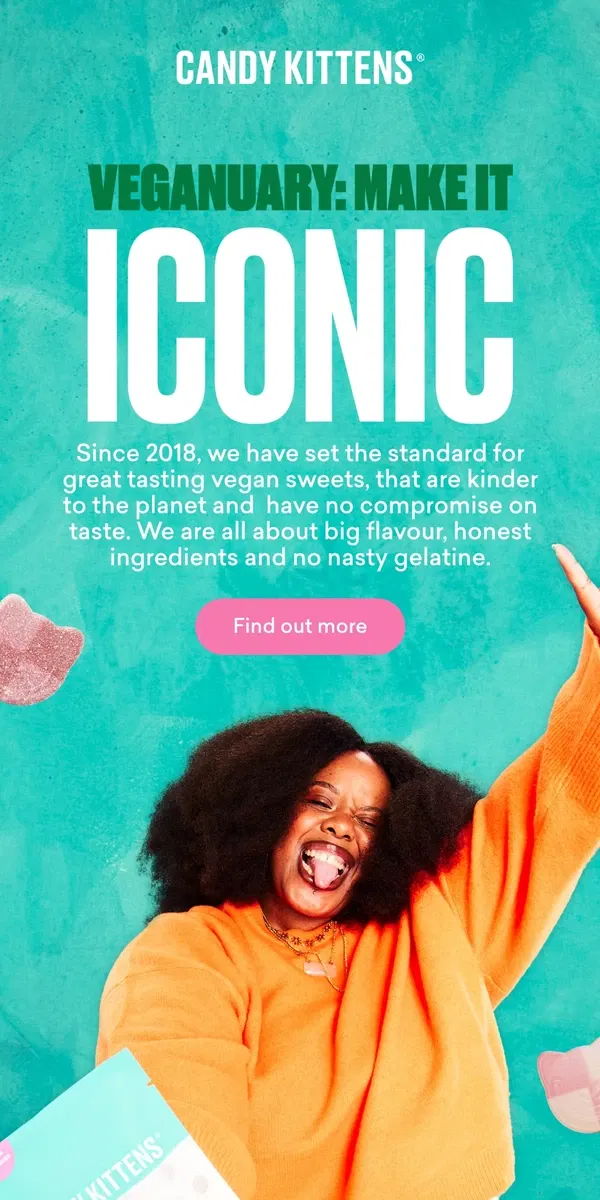 Email from Candy Kittens. Raising the bar on sweets – the plant way! 🌱