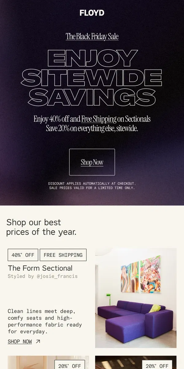 Email from Floyd Home. It's our biggest sale of the year!