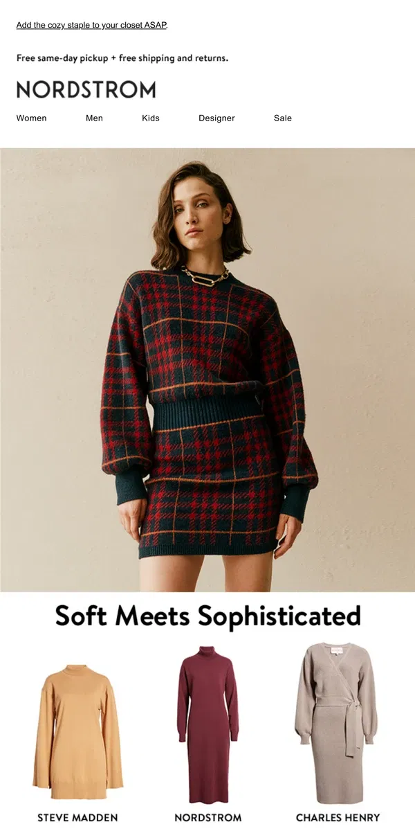 Email from Nordstrom. Sweater dresses for the win