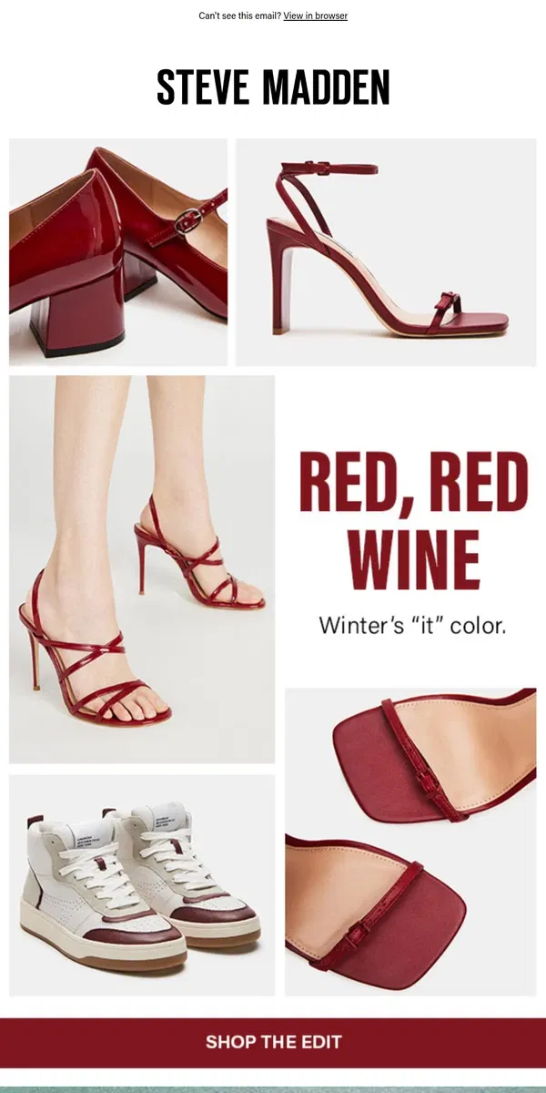 Email from Steve Madden. Like Fine Wine