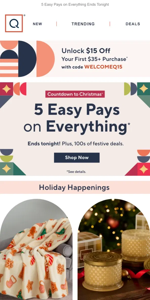 Email from QVC. Early Holiday Cheer Is Here