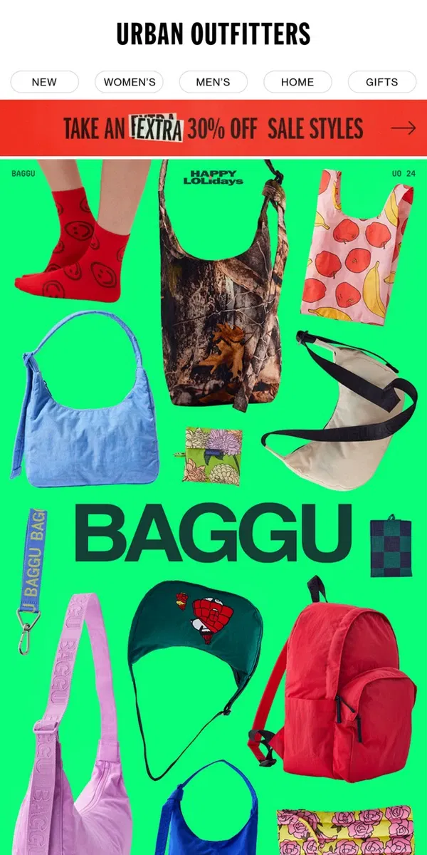 Email from Urban Outfitters. ✨ the BAGGU holiday collection →