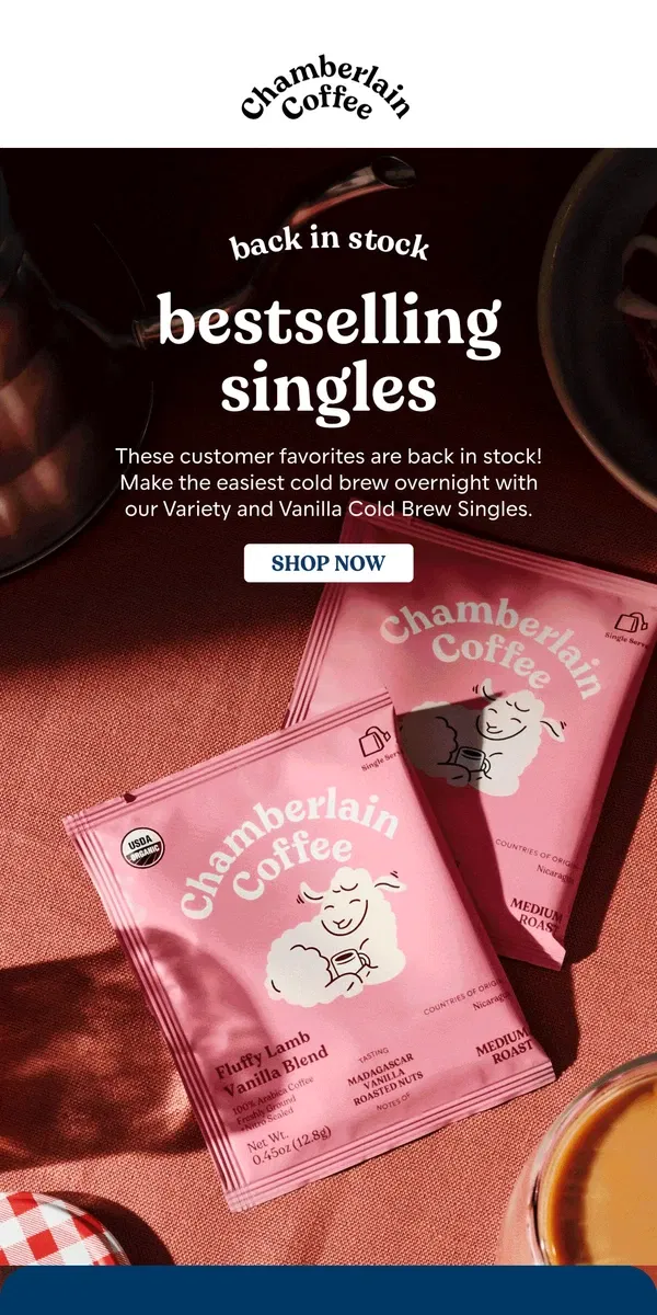 Email from Chamberlain Coffee. guess what's back!!