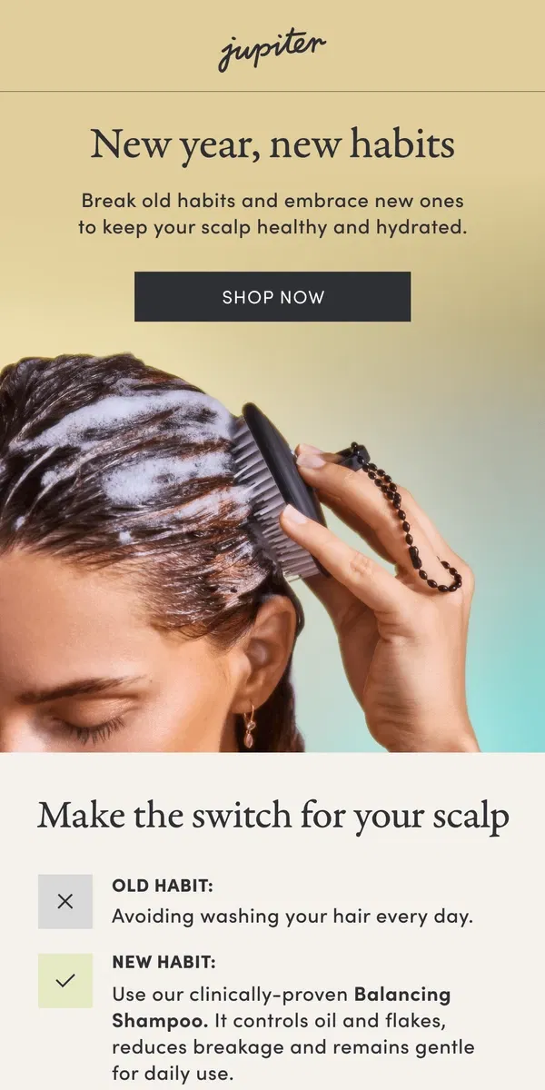 Email from Jupiter. Stop these scalp care habits now