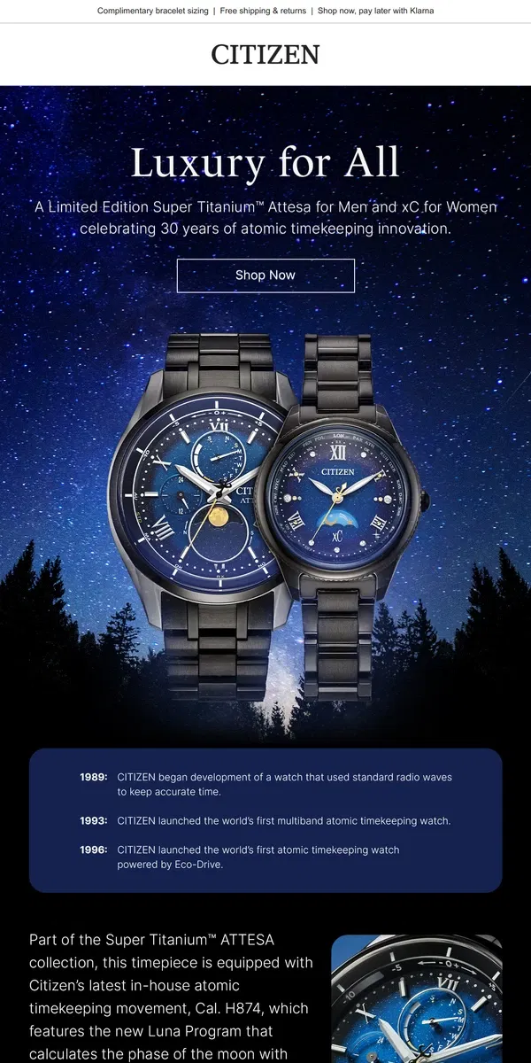 Email from Citizen Watch. Our Luxurious Power Couple