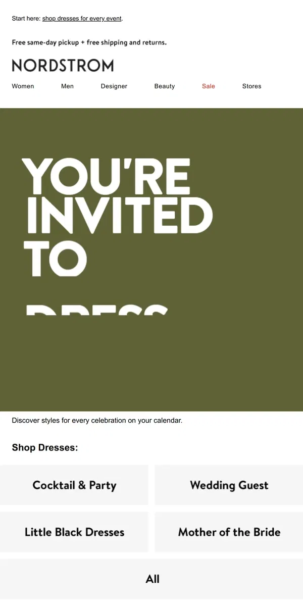 Email from Nordstrom. Celebrating something?