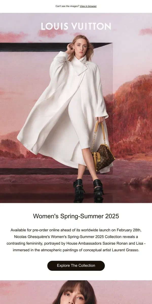 Email from Louis Vuitton. Online Pre-Order: Women's Spring-Summer 2025 Collection