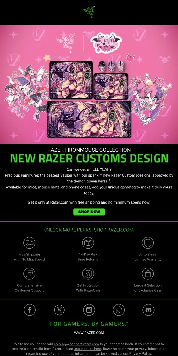 Email from Razer. 😈Hell Yeah for Our New Razer | Ironmouse Collection