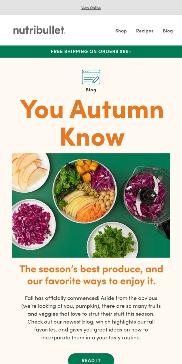 Email from nutribullet. So much more than squash.