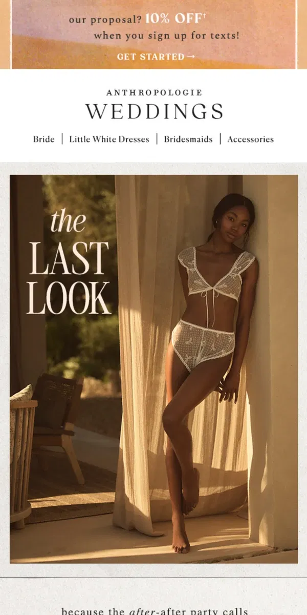 Email from Anthropologie. The LAST Look