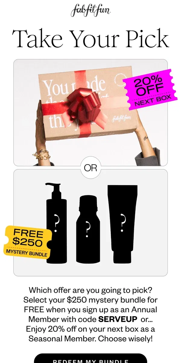 Email from FabFitFun. These Gifts Just Got Juicier 🍑