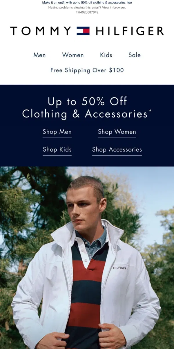 Email from Tommy Hilfiger. WEEKEND DEAL: SAVE on Regatta & Yacht Jackets