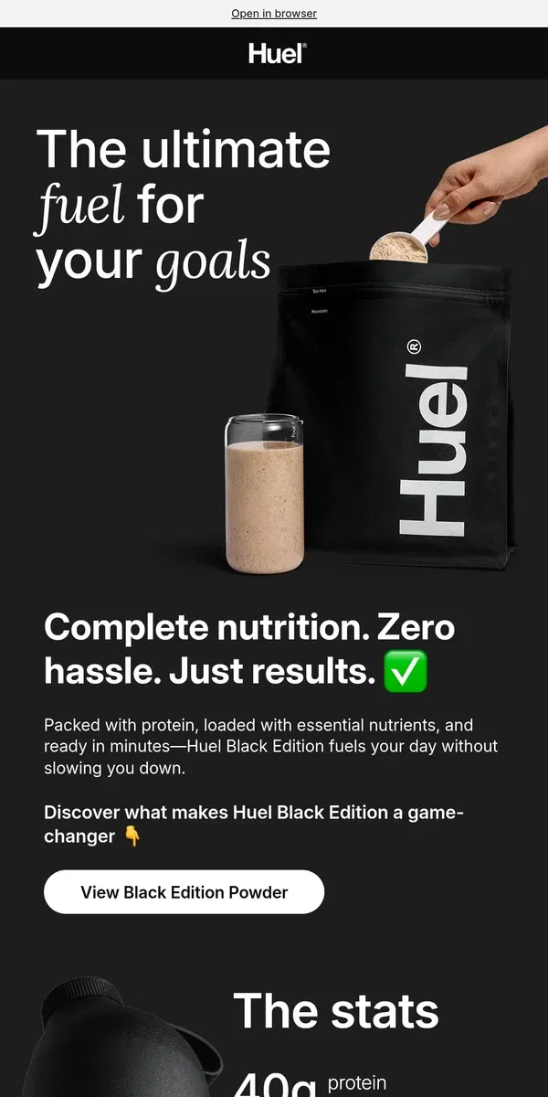 Email from Huel. Complete nutrition. Zero hassle. ⚡