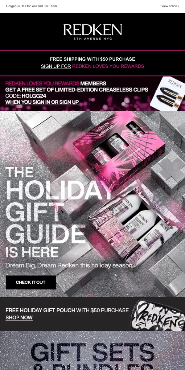 Email from Redken. The Redken Gift Guide is Here