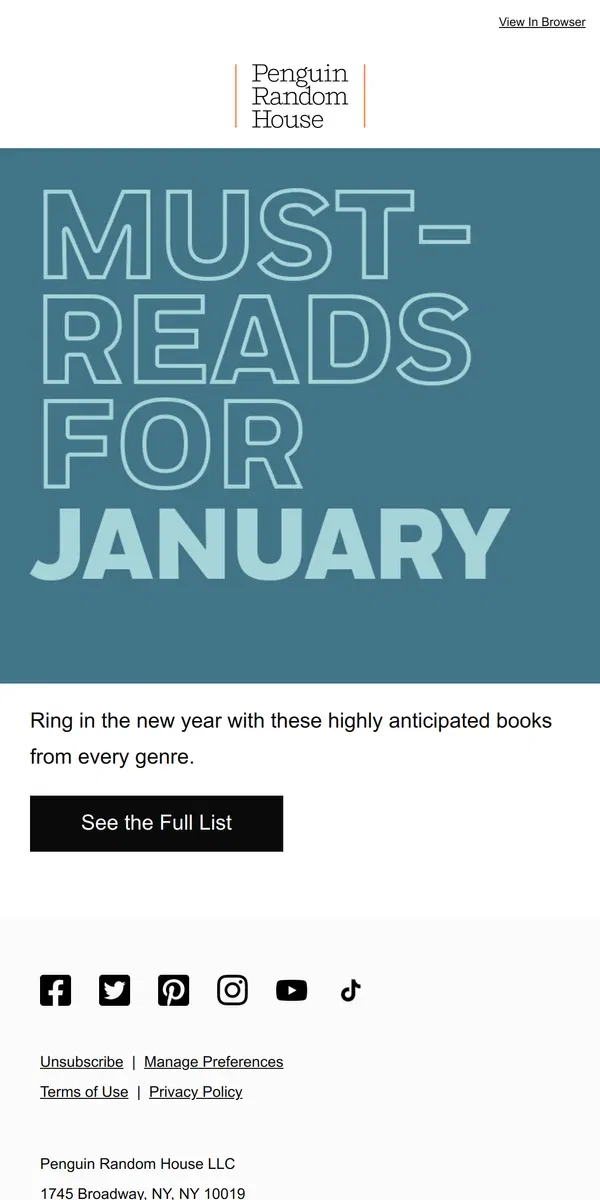 Email from Penguin Random House. Start a New Chapter in 2024 With These Must-Reads!