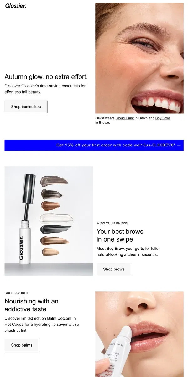 Email from Glossier. New season, new you