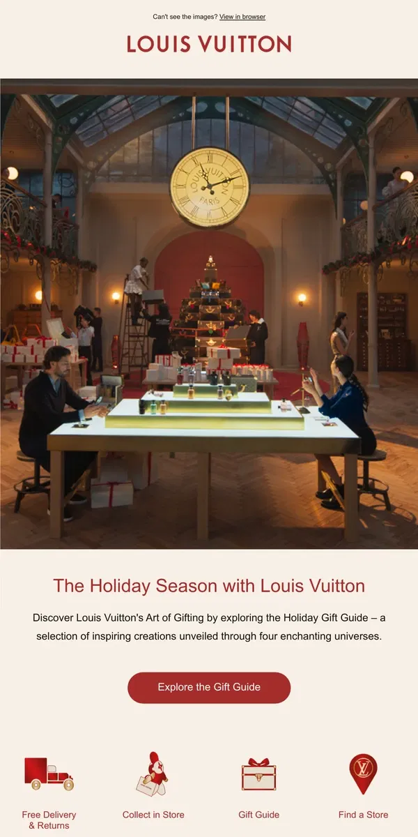 Email from Louis Vuitton. Louis Vuitton’s Holiday Gift Guide