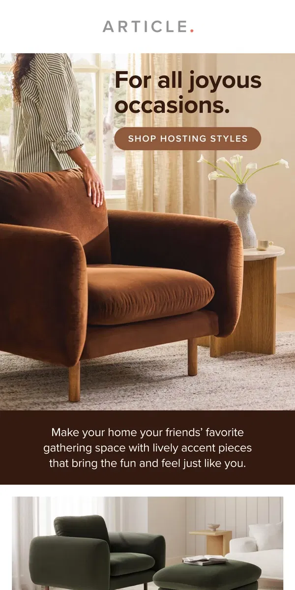 Email from Article. Your living room, your way