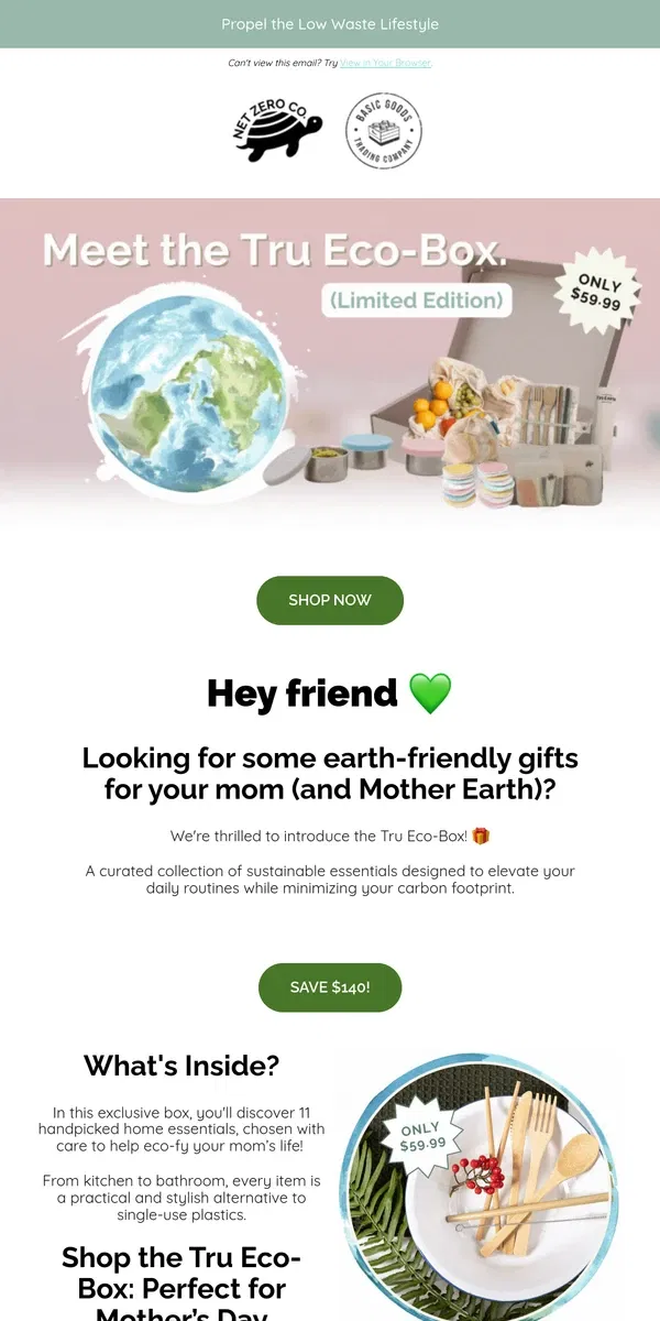 Email from Net Zero Co.. A Tru-Gift for Your Mom and the Planet! 🌍