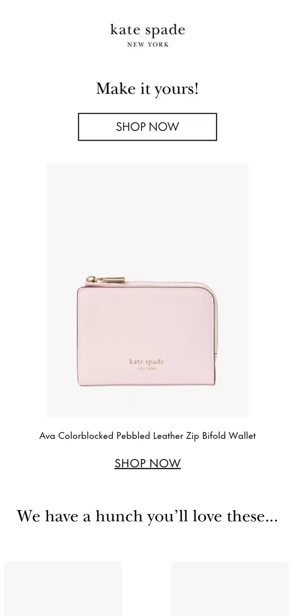 Email from Kate Spade. Prices have officially dropped