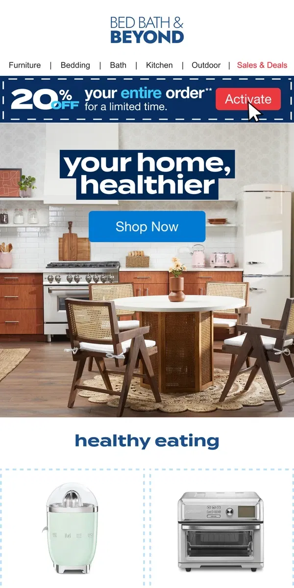 Email from Bed Bath & Beyond. Let Your Home Help You Be Your Best Self 🧘🧖✨