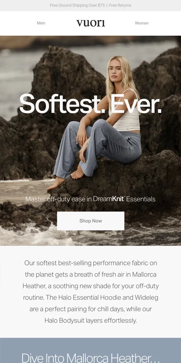 Email from Vuori. Dive into our newest DreamKnit™ Essentials color