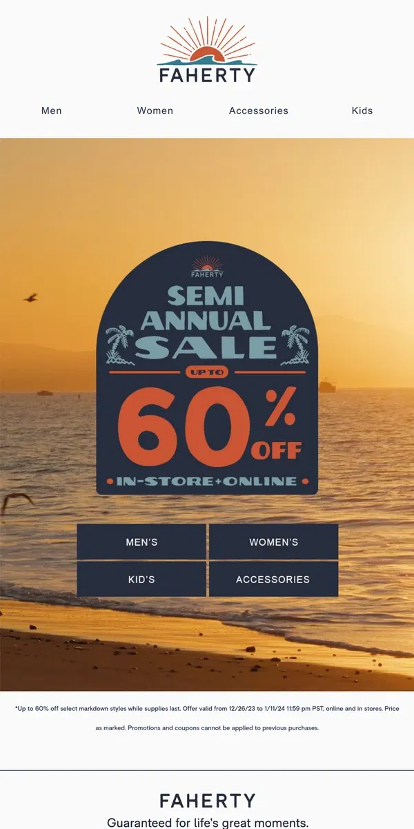 Email from Faherty. Have You Shopped Our Semi-Annual Sale?