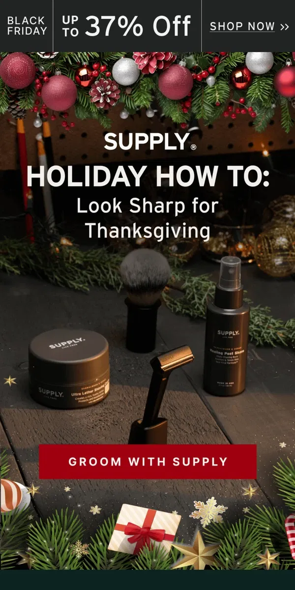 Email from Supply. Look Sharp for Thanksgiving