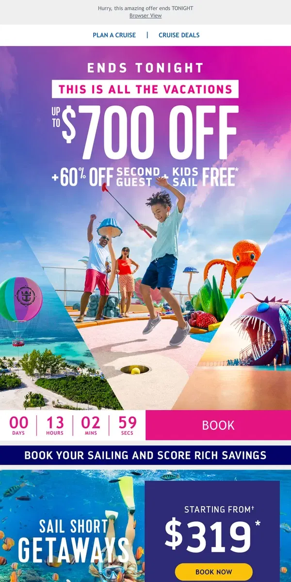 Email from Royal Caribbean. [LAST CALL] Time's running out on these bragworthy savings