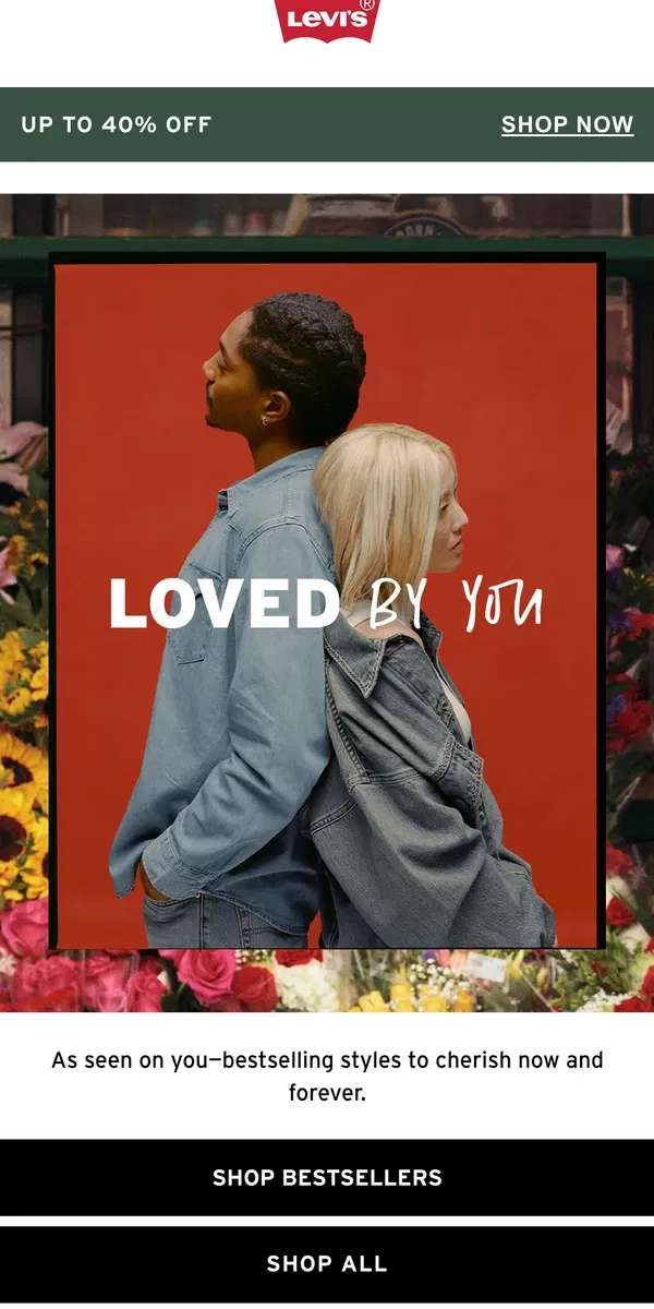 Email from Levi's. Styled with love