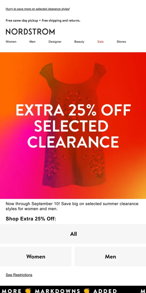 Email from Nordstrom. 🚨 Extra 25% off 🚨