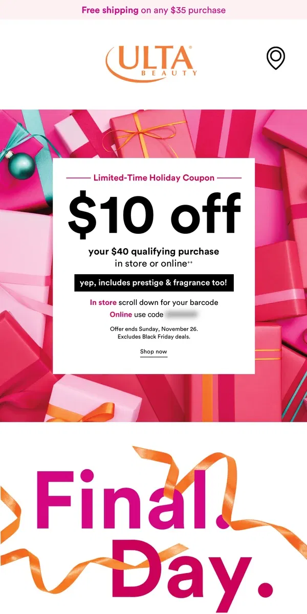 Email from Ulta Beauty. Did someone say FREE GIFT? (Choose from 8!) 🙌