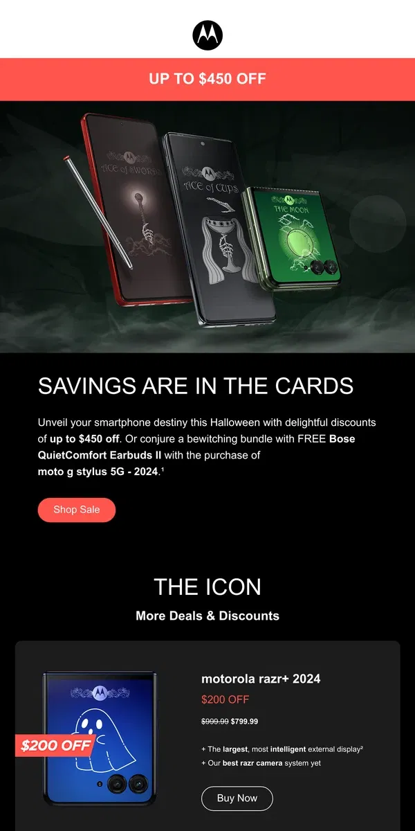 Email from Motorola. Savings Are in the Cards 🃏🔮