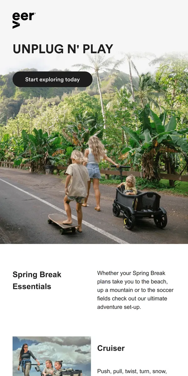 Email from Veer. Gear up for Spring Break