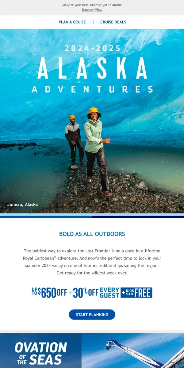 Email from Royal Caribbean. Adventure on the wild side