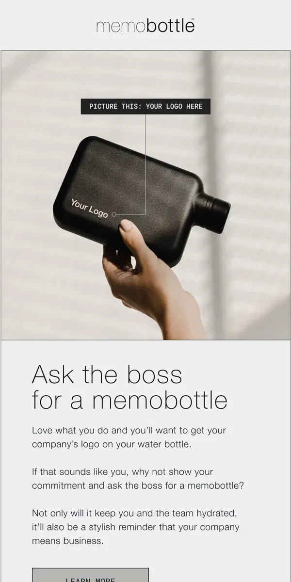 Email from memobottle. Memobottle x Your workplace 🤝