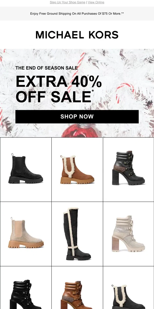 Email from Michael Kors. Extra 40% Off Our Best Boots