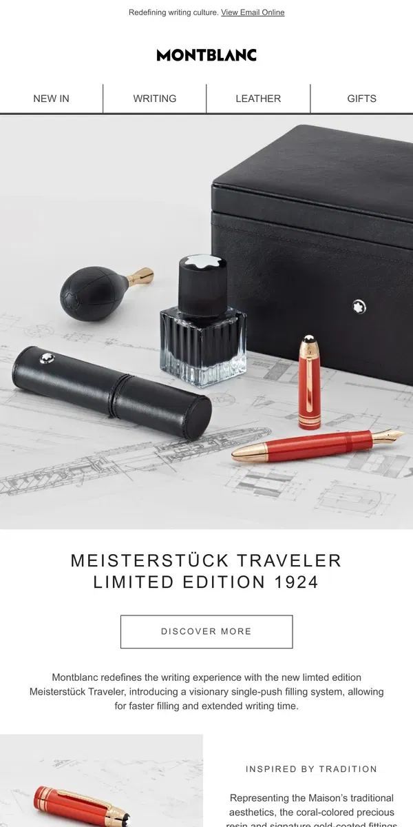 Email from Montblanc. A new chapter in writing innovation