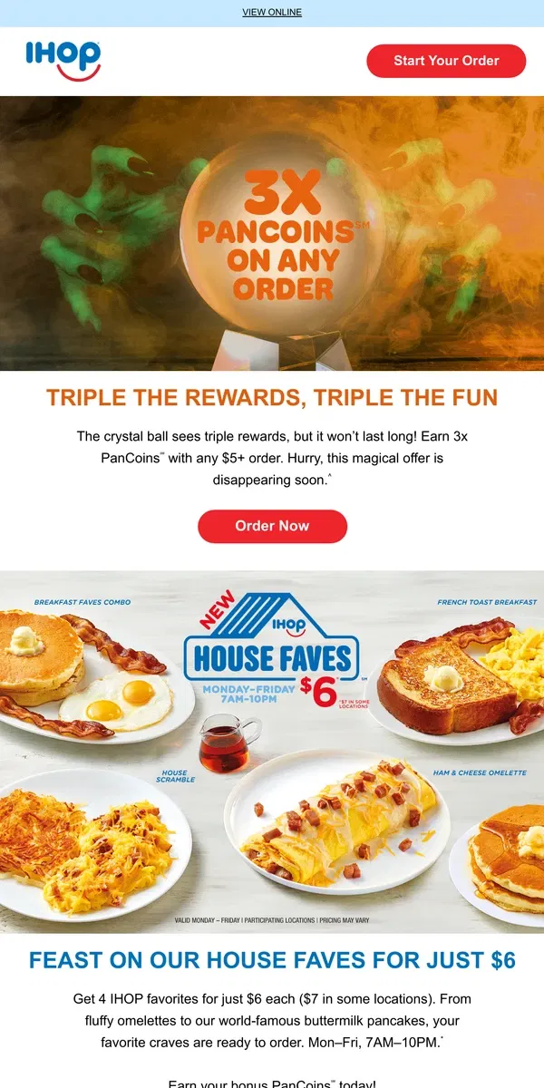 Email from IHOP. [Name], Your Mystery Offer is Fading Away Soon