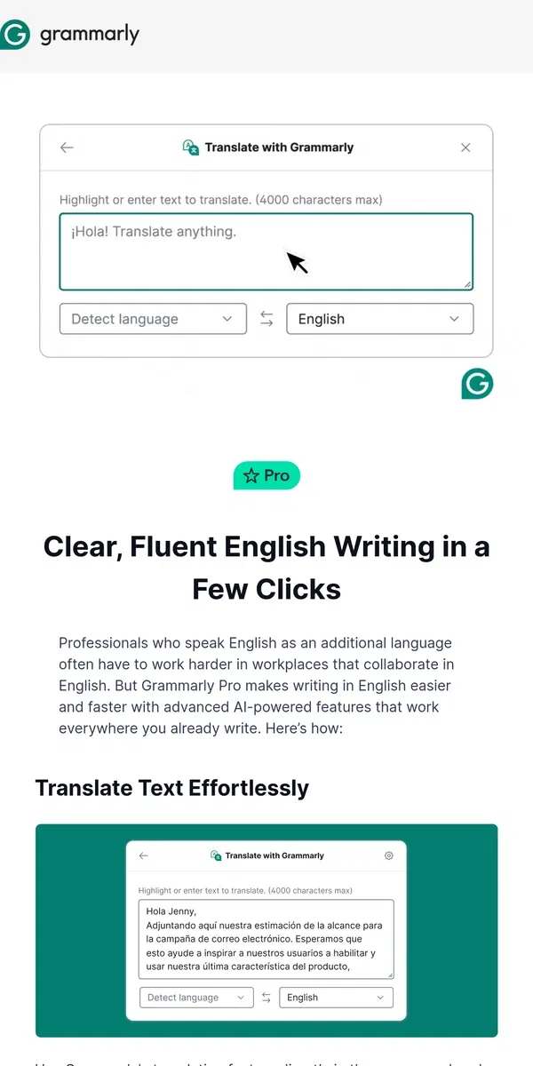 Email from Grammarly. 🧑‍🏫 An English writing coach for multilingual professionals