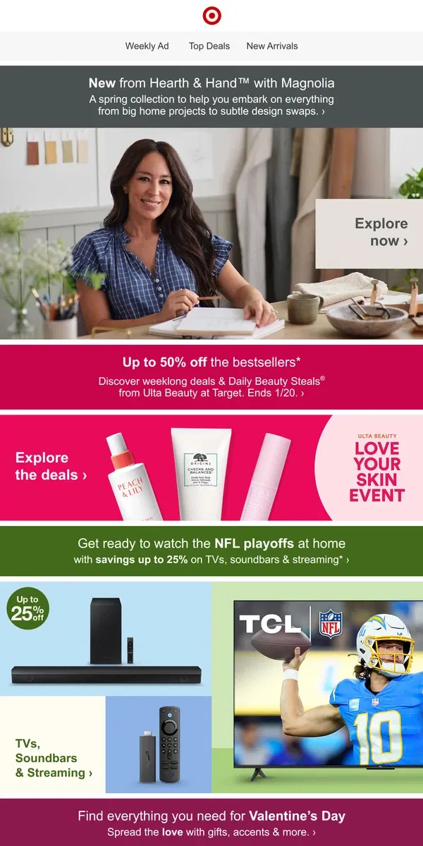 Email from Target. New! Hearth & Hand with Magnolia spring collection.