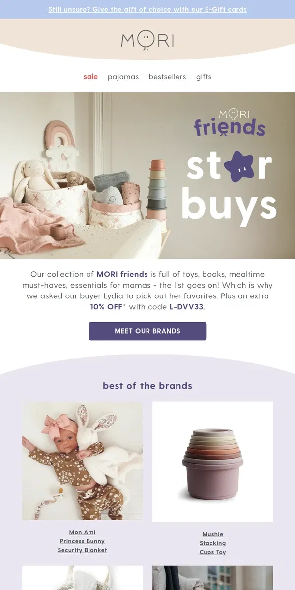 Email from MORI. Top picks from the brands we love 💕