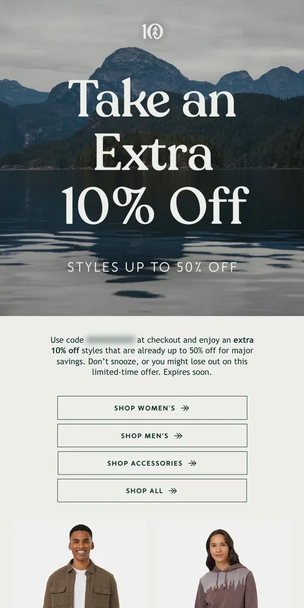 Email from tentree. Your Extra 10% Off Expires Soon ⏳